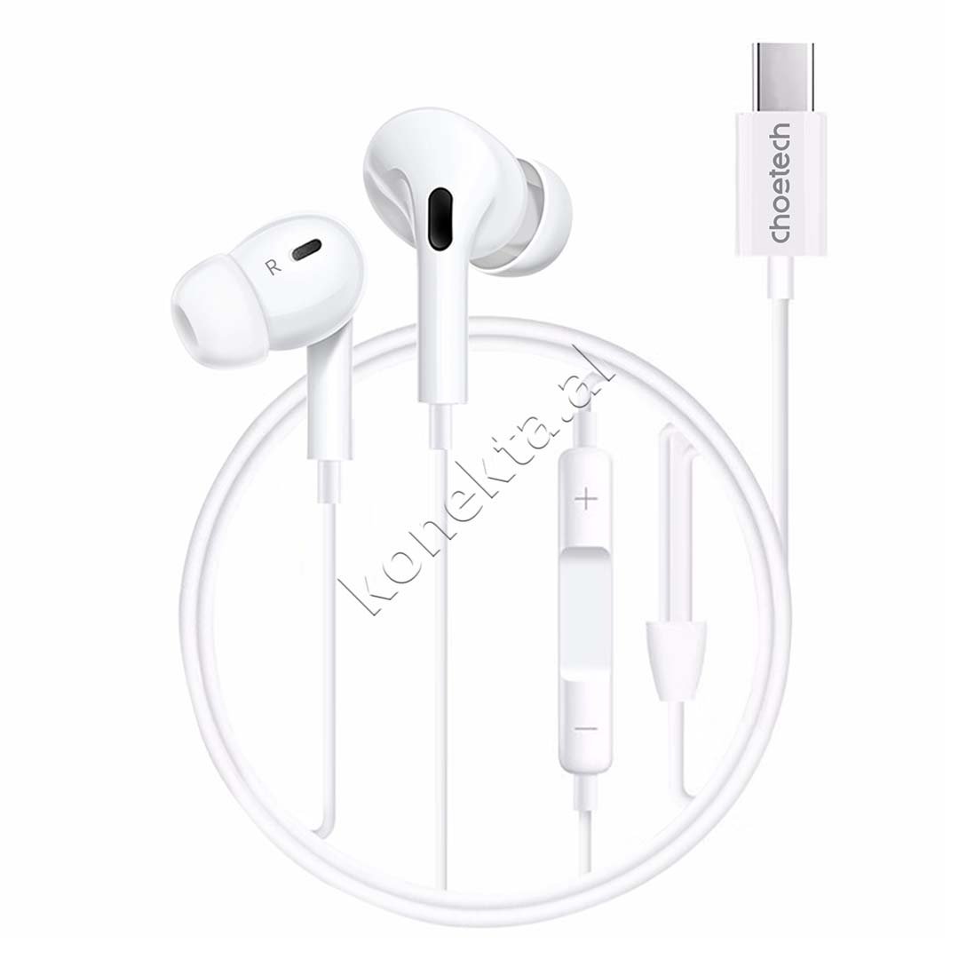 Choetech Wired Silicone Earphones with Type-C Cable - Image 1
