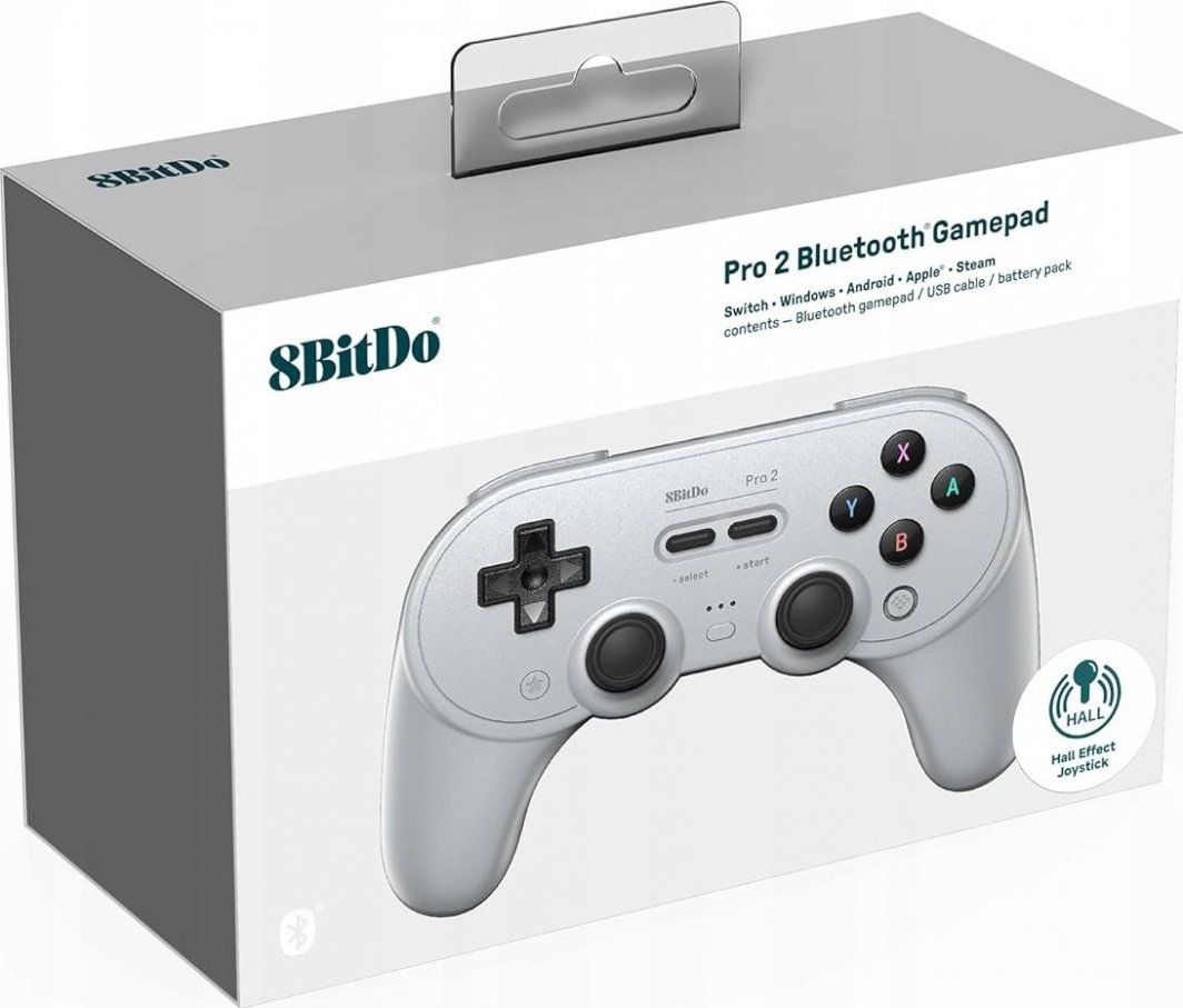 8BitDo Pro 2 Controller, Wireless, Grey - Thumbnail 15