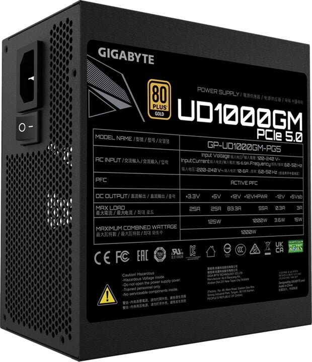 Gigabyte UD1000GM PG5 GP-UD1000GM PG5 V2 Power Supply, 1000W - Thumbnail 6