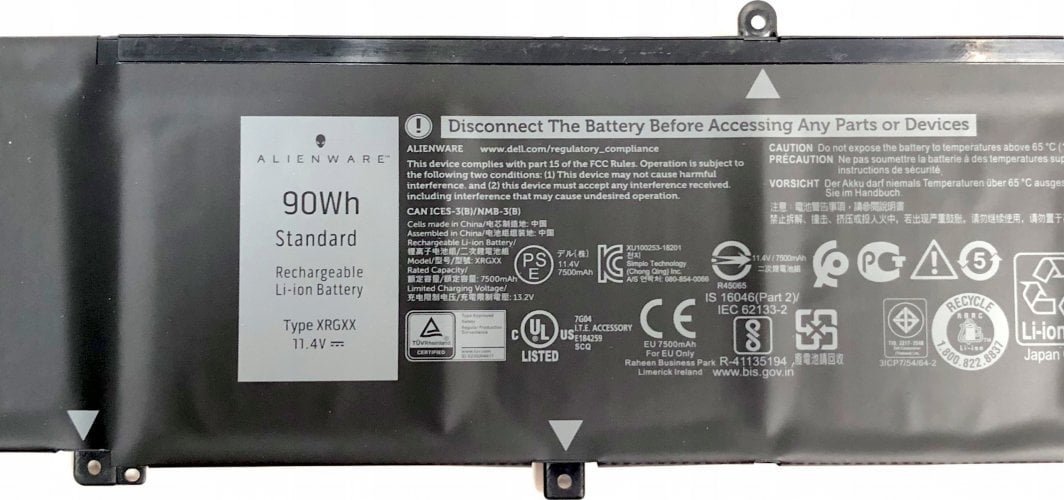 Dell 4C Battery, 60WHr, Li-Ion, Black - Thumbnail 5