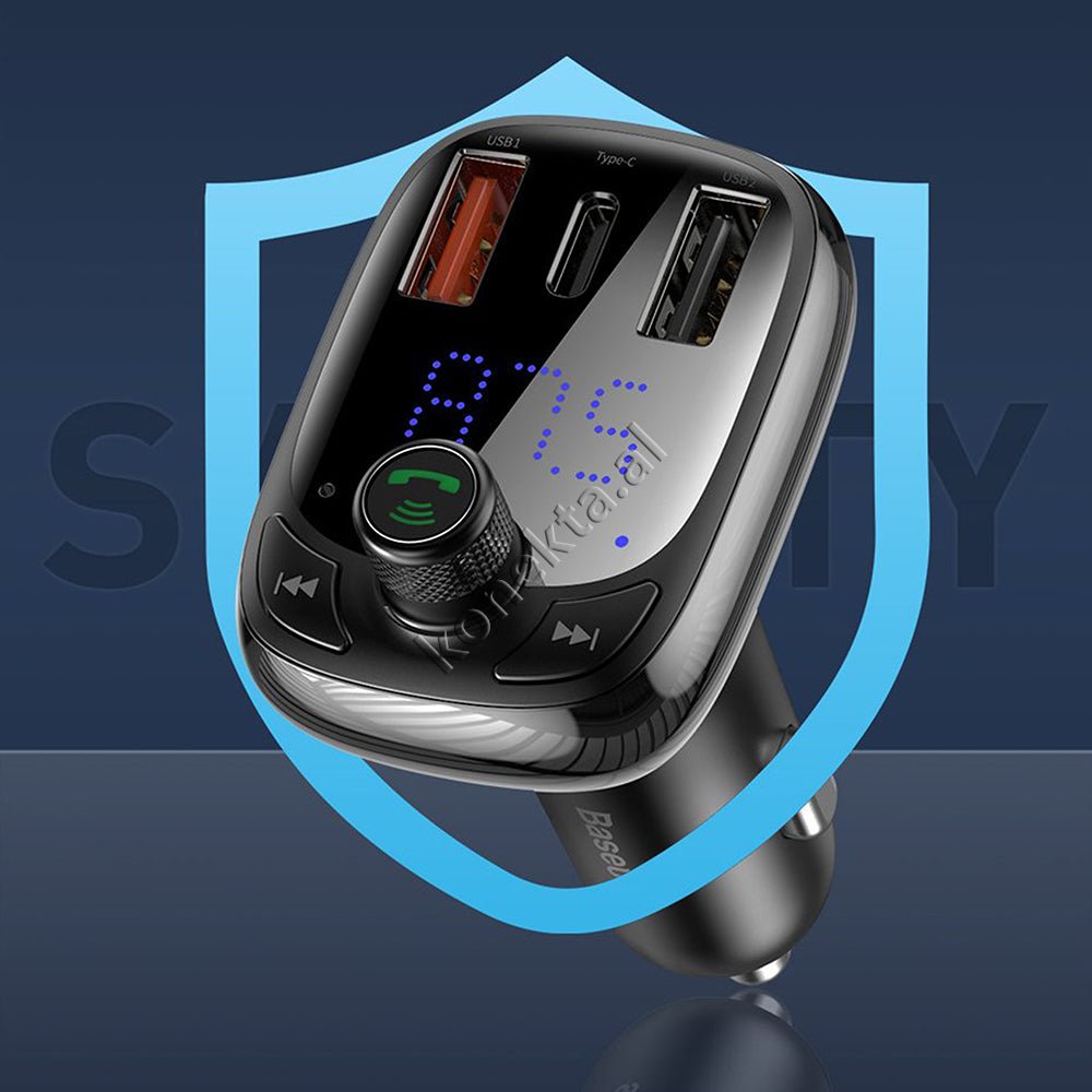 Baseus MP3 Car Charger, 36W, Bluetooth, Digital Panel - Thumbnail 17