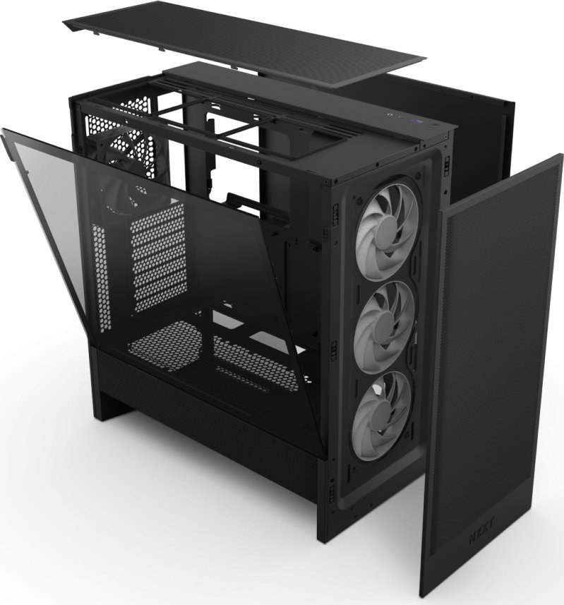 NZXT H5 Flow RGB (2024) Case, Black - Thumbnail 5