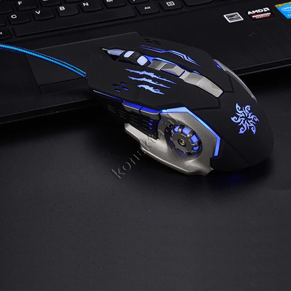 tjetertjeter X1 Gaming Mouse, Black and Grey, RGB Lighting - Thumbnail 7