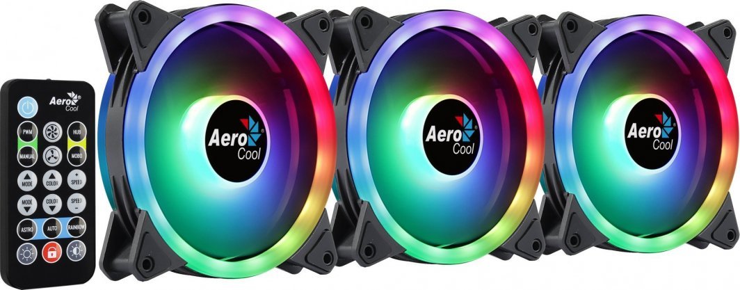 Aerocool Duo 12 Pro Fan 3-pack with Hub and Remote Control - Thumbnail 3