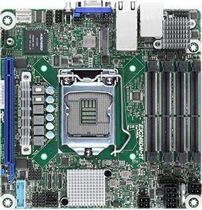 ASRock E3C246D4I-2T Motherboard, Mini-ITX, Socket 1151, Intel C246, Black - Image 1