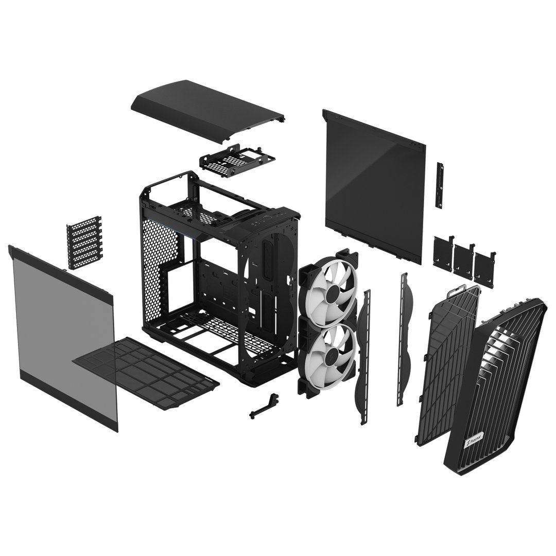 Fractal Design Torrent Compact Case, Black TG, Black - Thumbnail 14