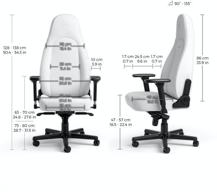 Noblechairs ICON Chair, White Edition - Thumbnail 6