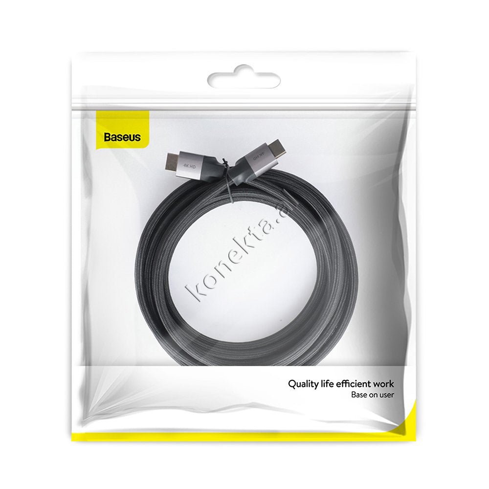 Baseus HDMI Cable, 1m / 3m / 5m, Grey - Thumbnail 2