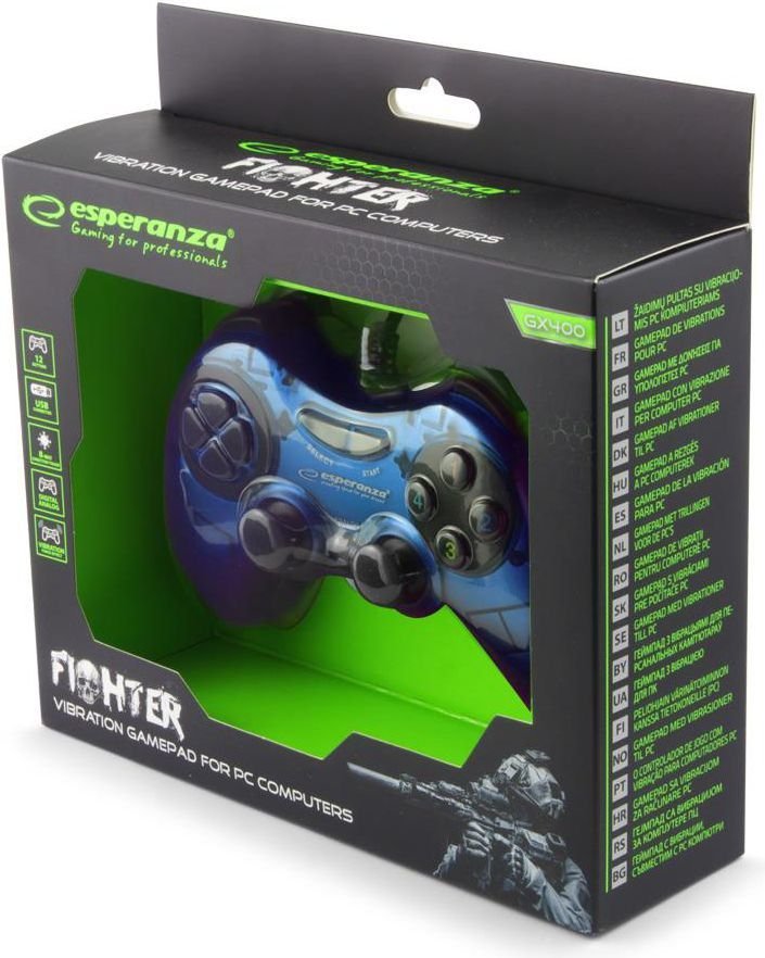 Esperanza Fighter Controller, Wired, Blue - Thumbnail 4