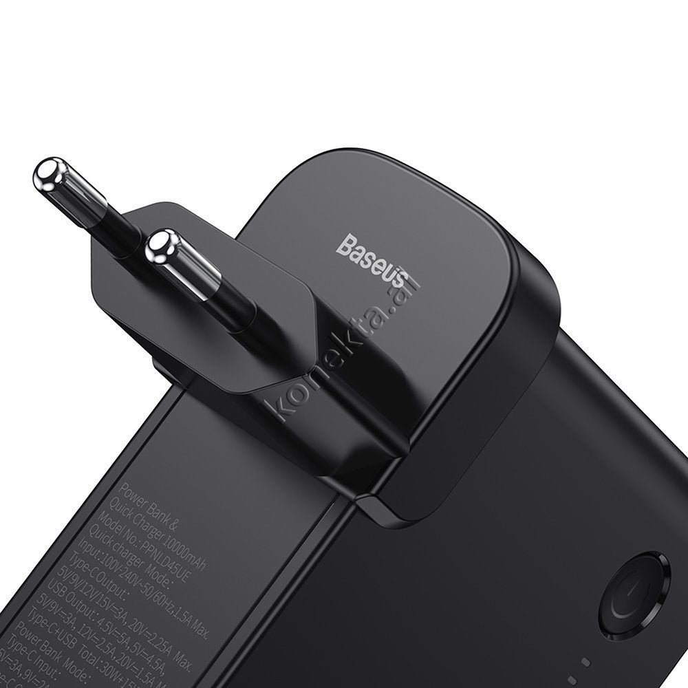 Baseus 2 in 1 Charger and Power Bank, 45W, 10000mAh, Black - Thumbnail 4