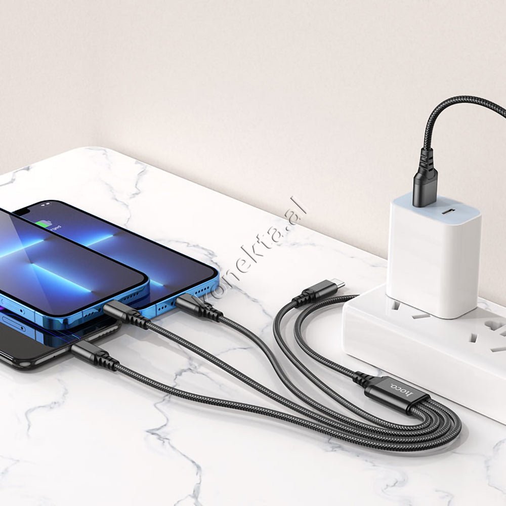 HOCO USB Cable, 4 in 1 Type-C / Lightning / Micro - Thumbnail 8