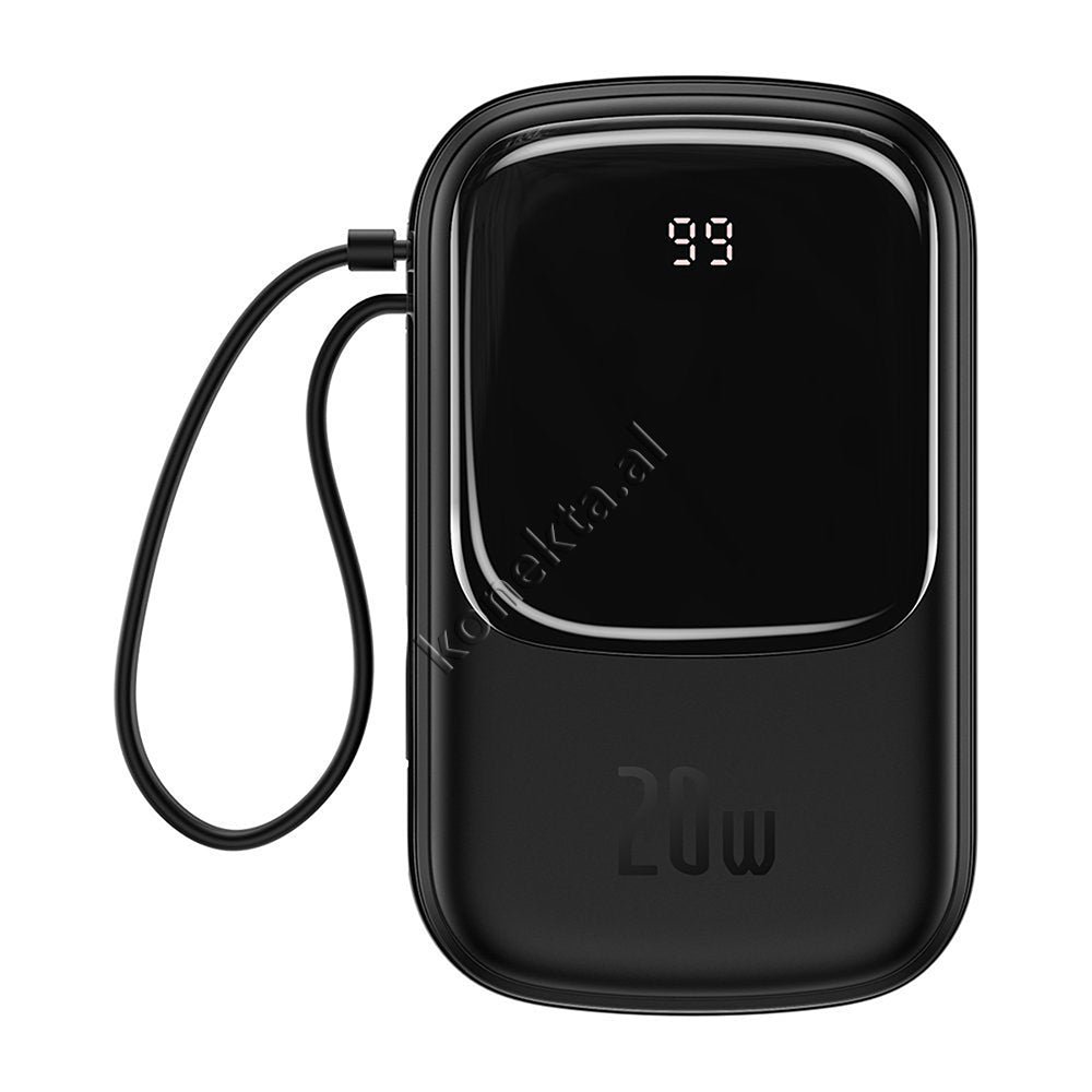Baseus 20W 20000mAh Power Bank, Black, With 2 Ports and Lightning Cable - Image 1