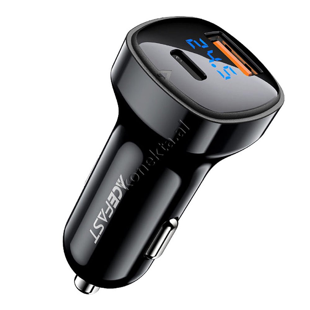 AceFast Car Charger 66W with USB and Type-C Ports - Thumbnail 3