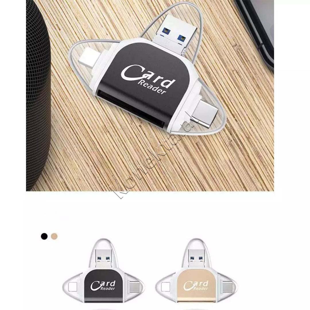 COTECICOTECI Adaptor Me Portë USB-A, USB-C dhe Lightning Për Kartë TF Dhe SD - Thumbnail 7