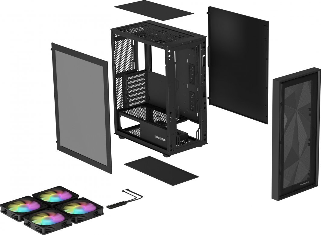 Genesis Diaxid 605 ARGB Case, Black, Midi Tower - Thumbnail 25
