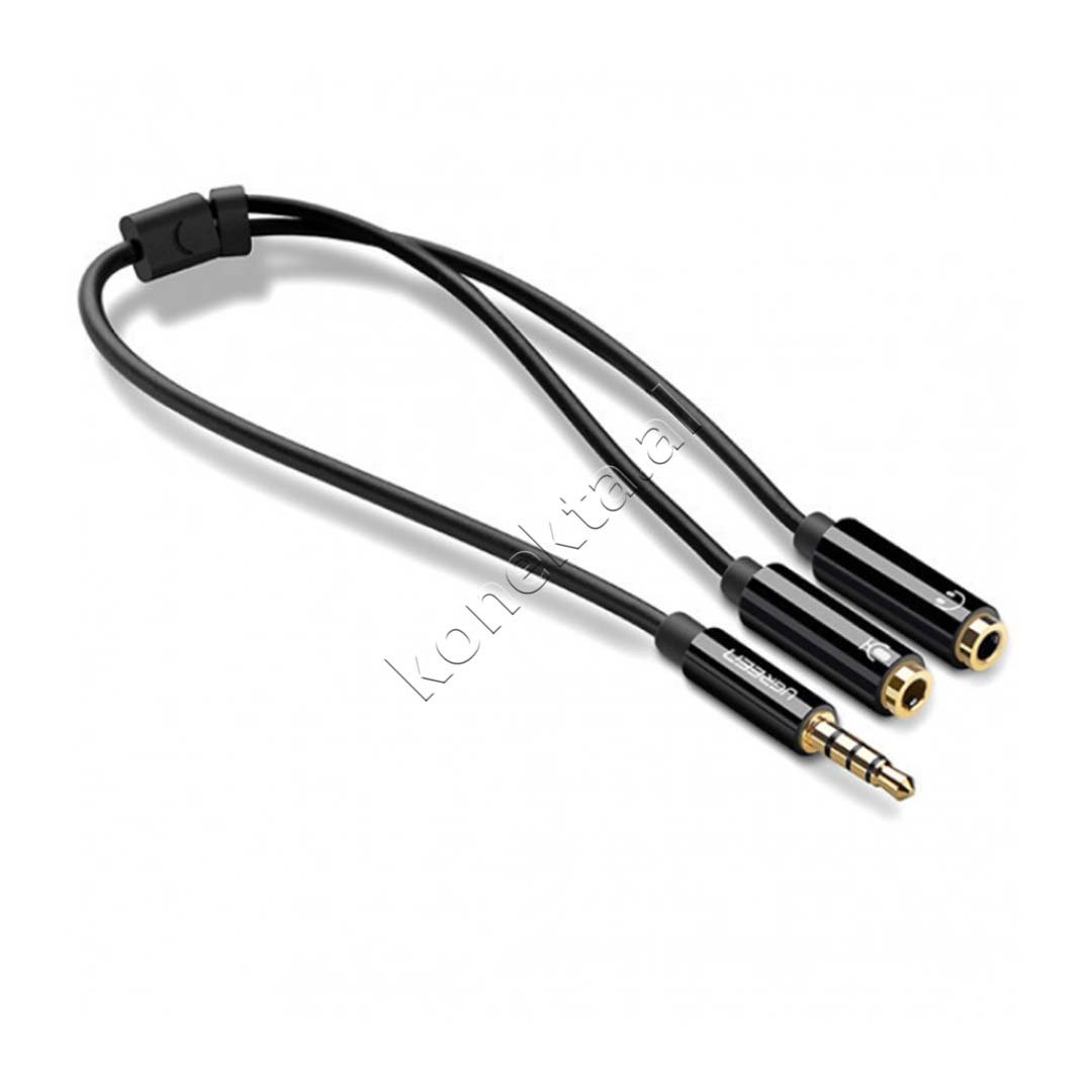 UGreen Aux Adapter Cable, Black, 20cm - Image 1