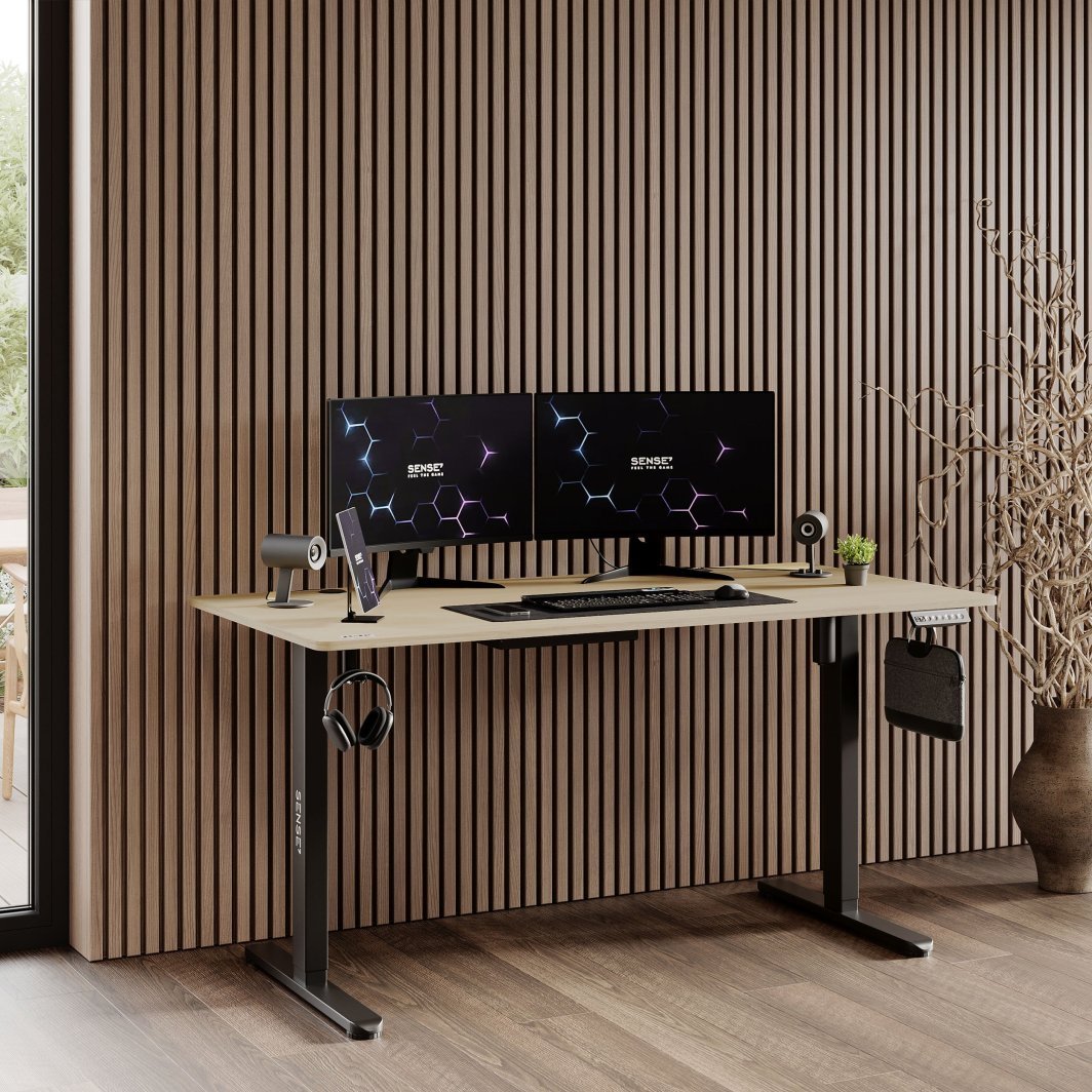 SENSE7 Nojo Table, 140cm x 70cm, Black / Light Wood - Thumbnail 10
