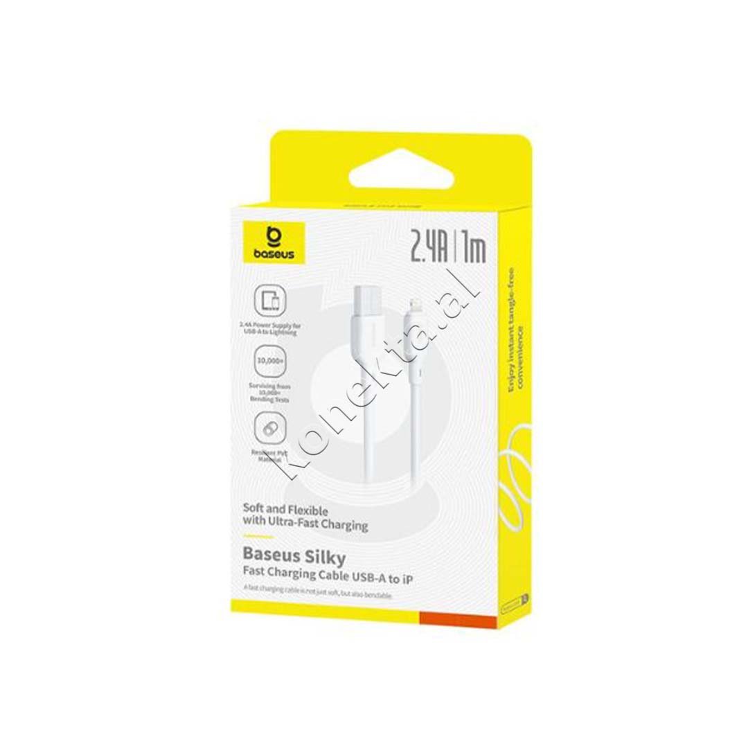 Baseus USB-A to Lightning Charging Cable, 1m / 2m, White - Thumbnail 7