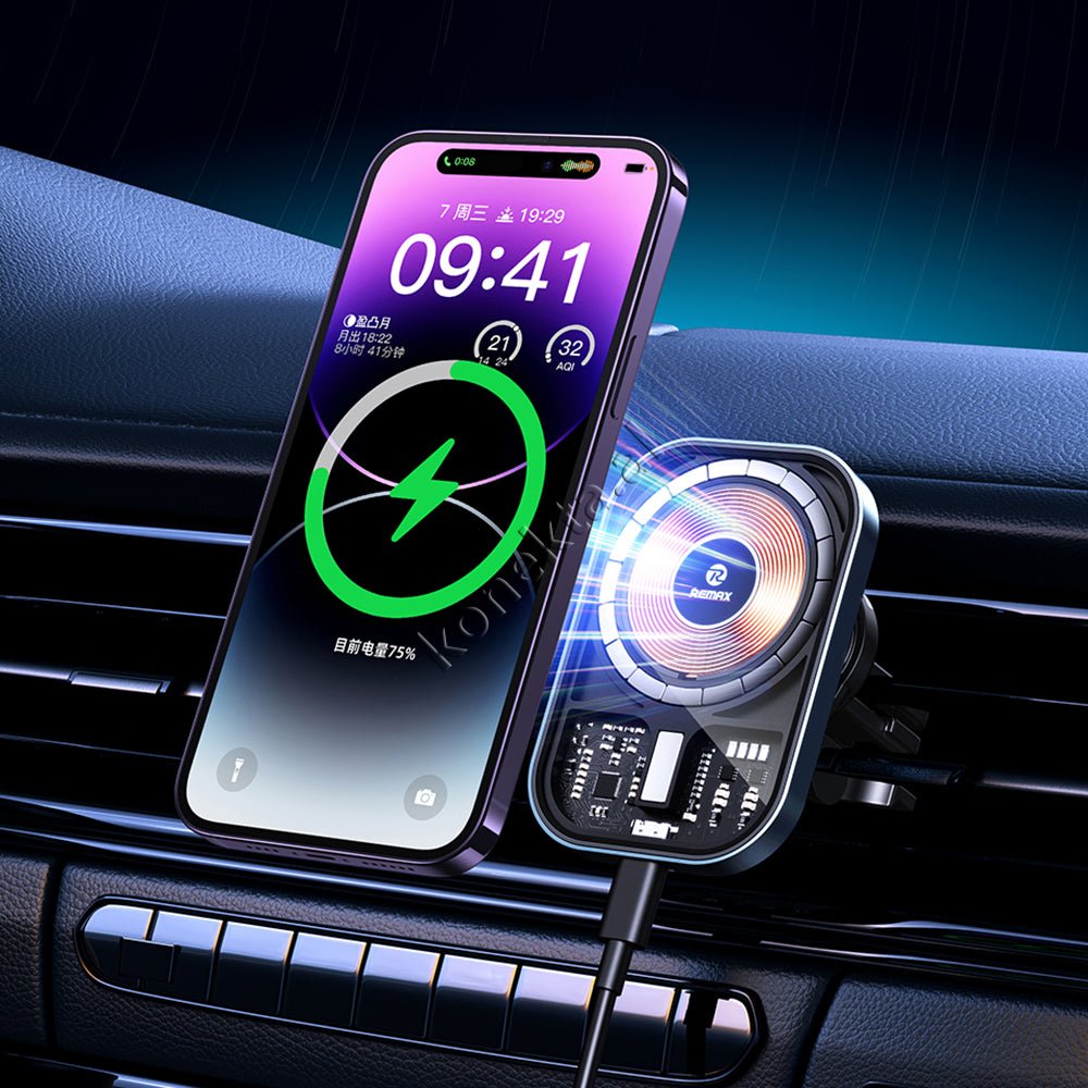 Baseus Wireless Car Charger Magnetic Mount, Black / Silver - Thumbnail 10