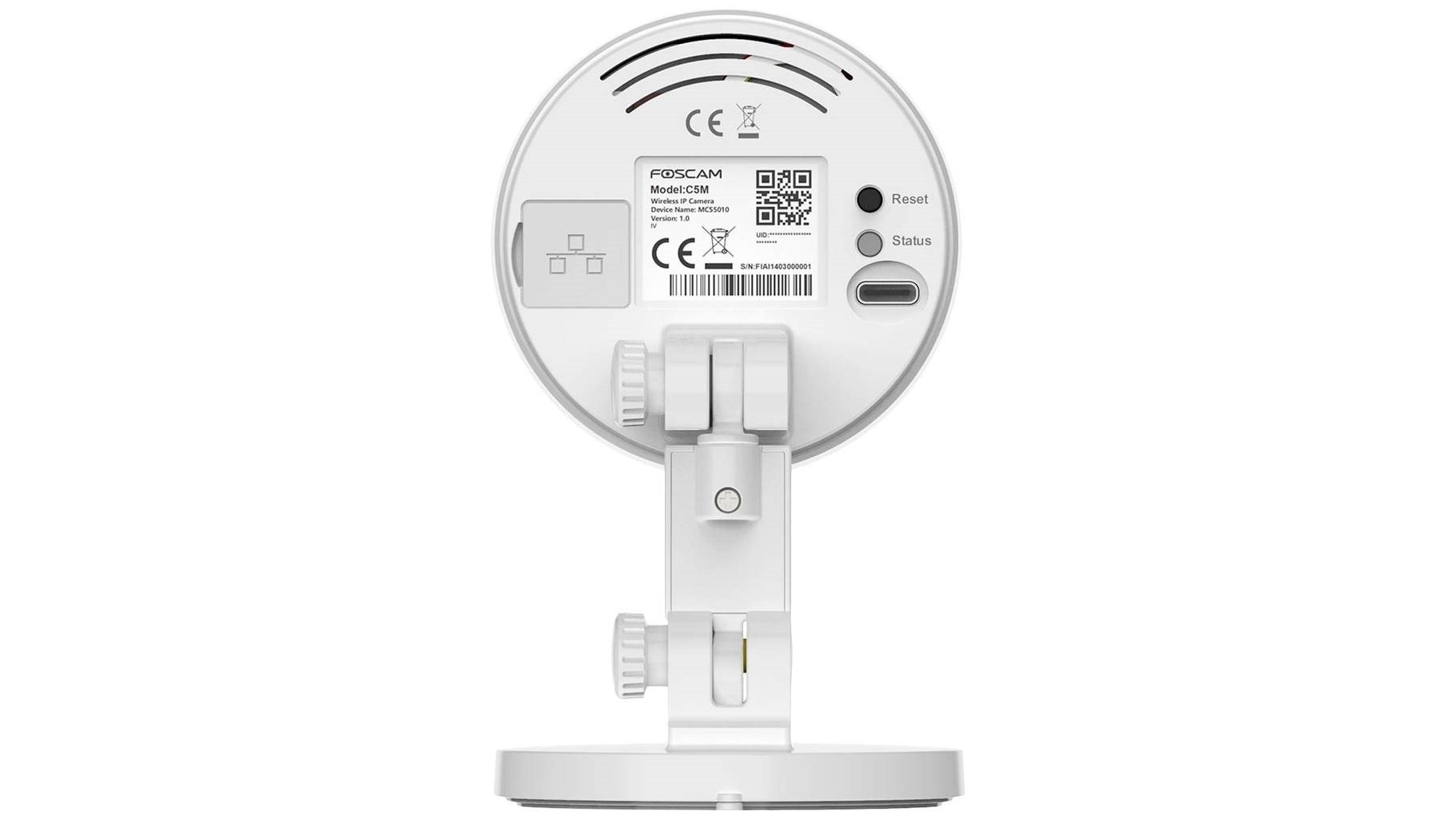 Foscam C5M Camera, 5 MP, 3072 x 1728, Motion Detection, White - Thumbnail 4