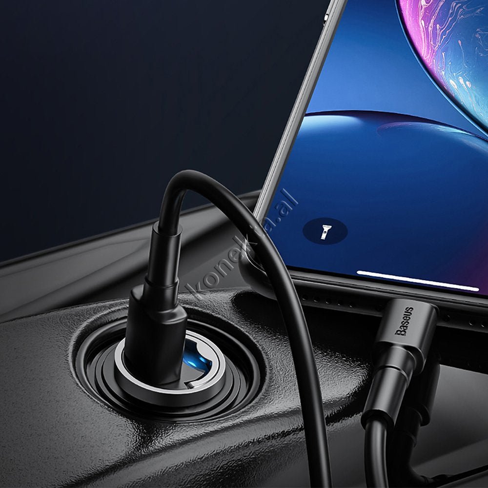 Baseus Mini Car Charger, Grey / Blue - Thumbnail 14