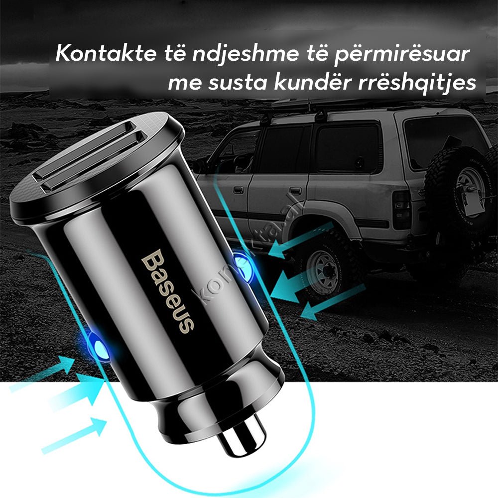 Baseus Car Charger Adapter, Black / White - Thumbnail 9