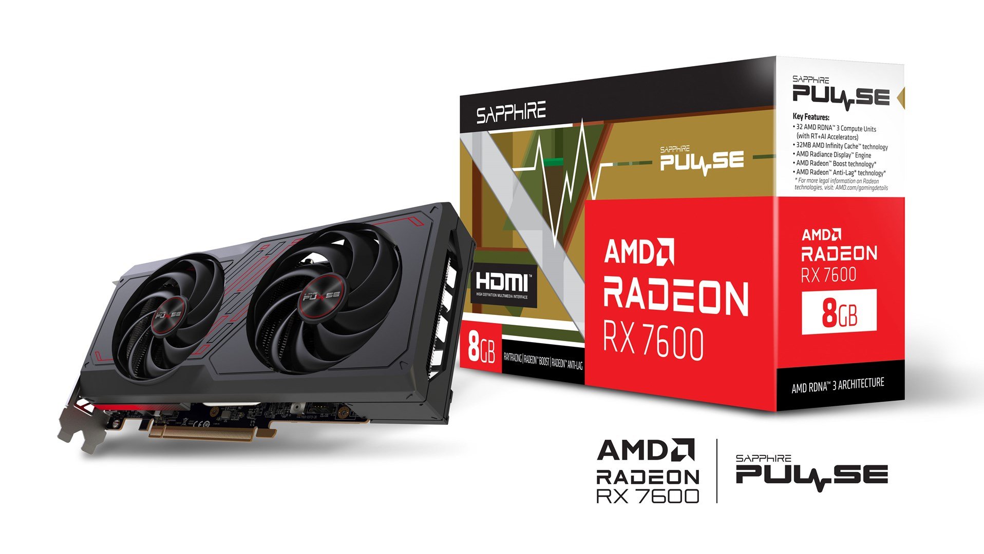 Sapphire Pulse Radeon RX 7600 Gaming OC 8GB GDDR6 Graphics Card - Thumbnail 8
