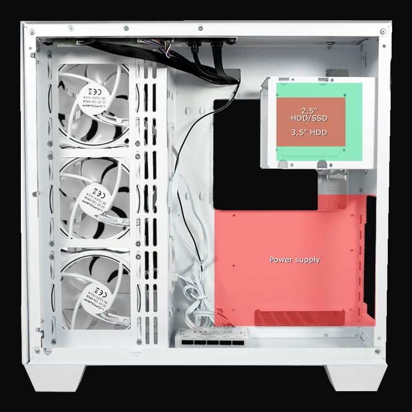 LC-807W-ON Stormwatch_X Midi-ATX Case, White - Thumbnail 11