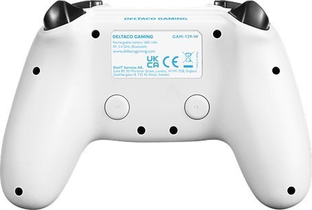 Deltaco GAM-139 Controller, Wireless, White / Black - Thumbnail 3