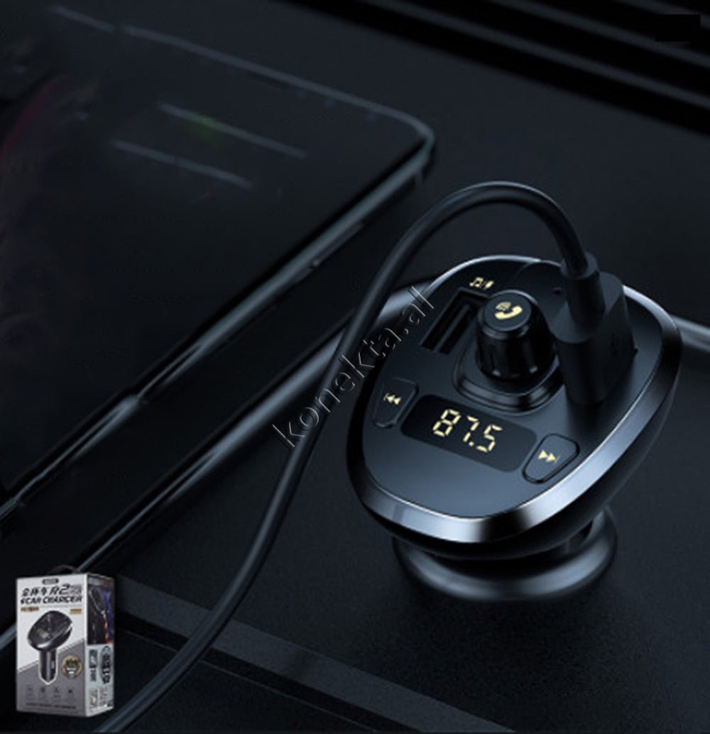 REMAX Bluetooth Car MP3 Adapter, 15W, 2 USB Ports, TF Card - Thumbnail 3