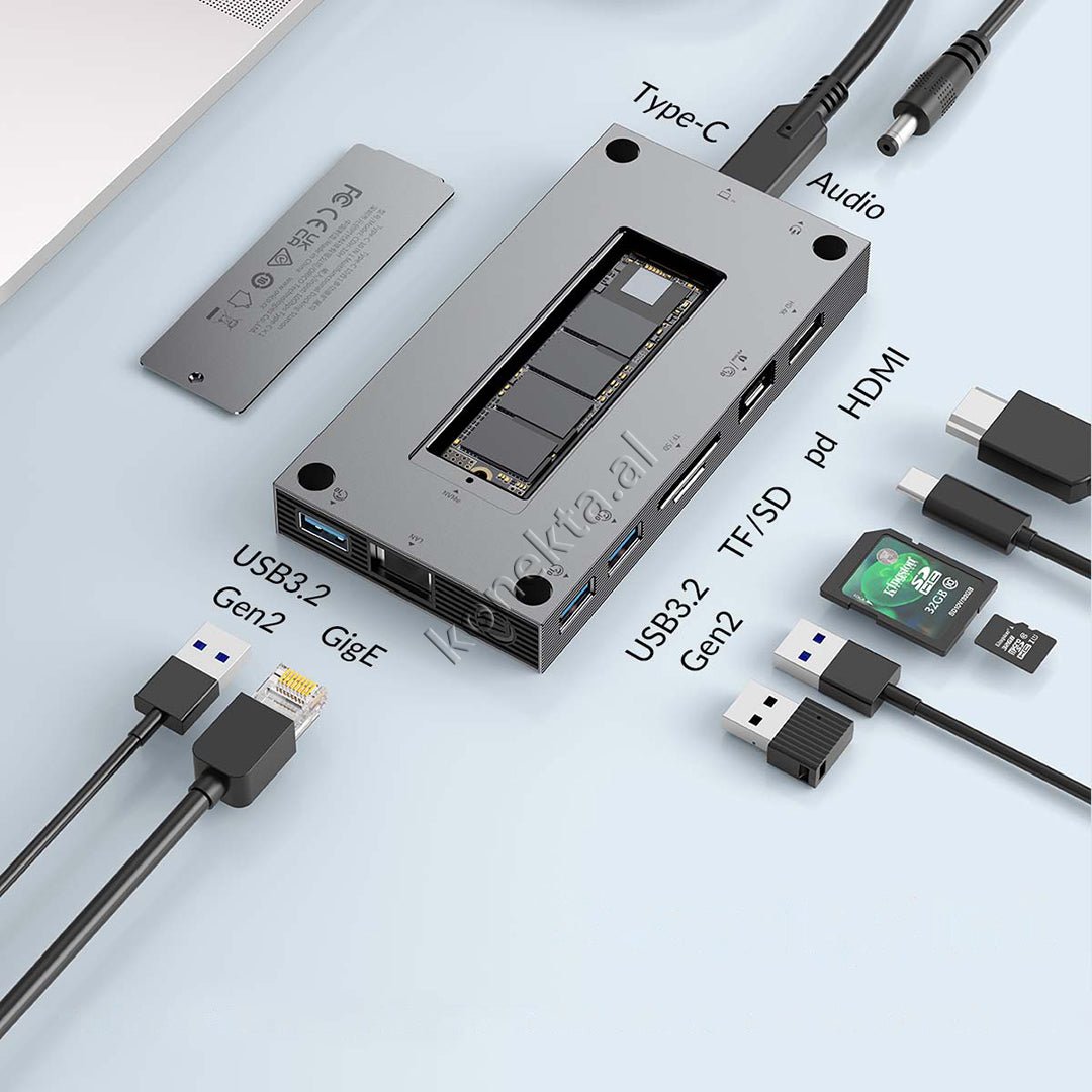 Orico 9-Port Adapter Hub + SSD Reader up to 2TB - Image 1