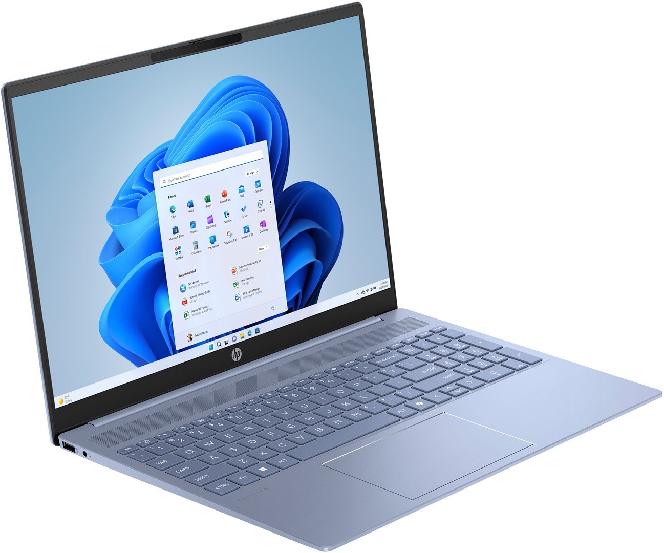 HP Pavilion 16-ag0211nw Laptop, 16", 16GB DDR5, 512 SSD, AMD Radeon Graphics, Sky Blue - Thumbnail 2