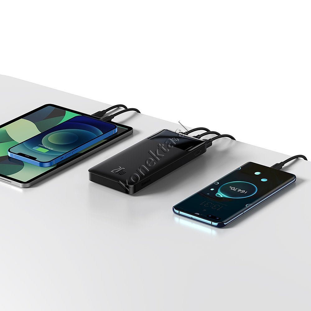 Baseus 10000mAh External Battery, 15W & 20W, 3 Ports, Black - Thumbnail 10