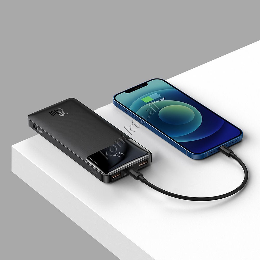 Baseus 10000mAh Power Bank, 15W & 20W, 3 Ports, Black - Thumbnail 9