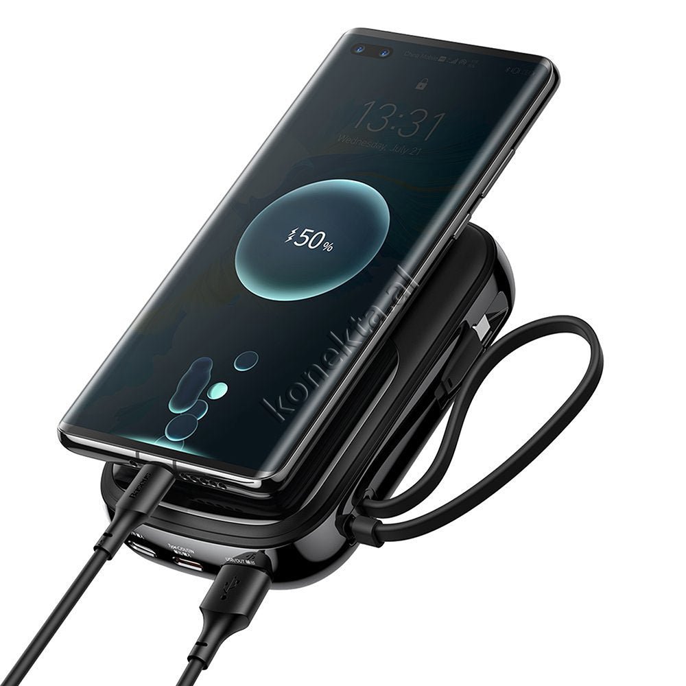 Baseus 20W 20000mAh Power Bank, Black, With 2 Ports and Lightning Cable - Thumbnail 3