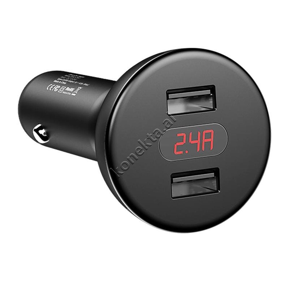 Baseus Car Charger Adapter, Black / Red, 360° Rotatable Head - Thumbnail 6