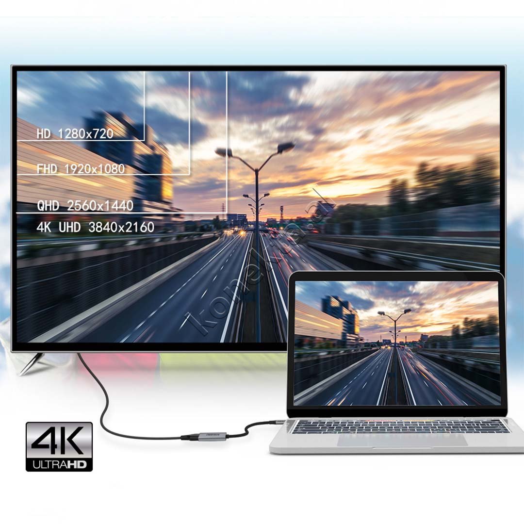 Choetech Type-C to HDMI Adapter, 4K UHD, 20cm - Thumbnail 6