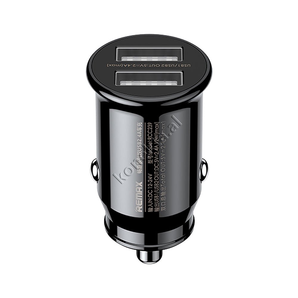 Remax Adaptor Karikimi Per Makine Me 2 Porta, E Zeze / E Bardhe - Image 1