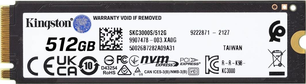 Kingston KC3000 SSD, 512GB, M.2 2280 PCI-E x4 Gen4 NVMe - Thumbnail 3