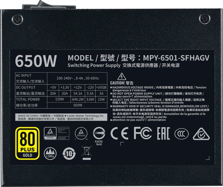 Cooler Master V650 SFX Gold Power Supply, 650W - Thumbnail 5