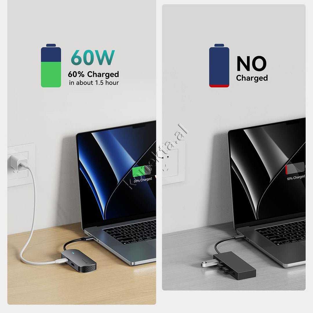 Baseus YottaMaster Adaptor Me Shume Porta 5 ne 1 - Thumbnail 5