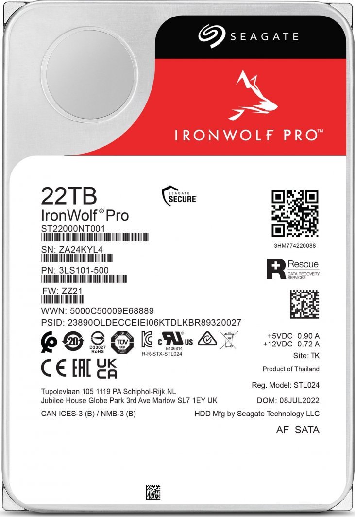 Seagate IronWolf Pro Disk, 22TB, 3.5'', SATA III (6Gb/s) - Thumbnail 2