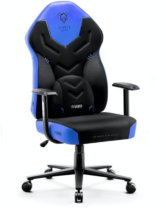 Diablo X-Gamer 2.0 Gaming Chair, Black/Blue - Thumbnail 2
