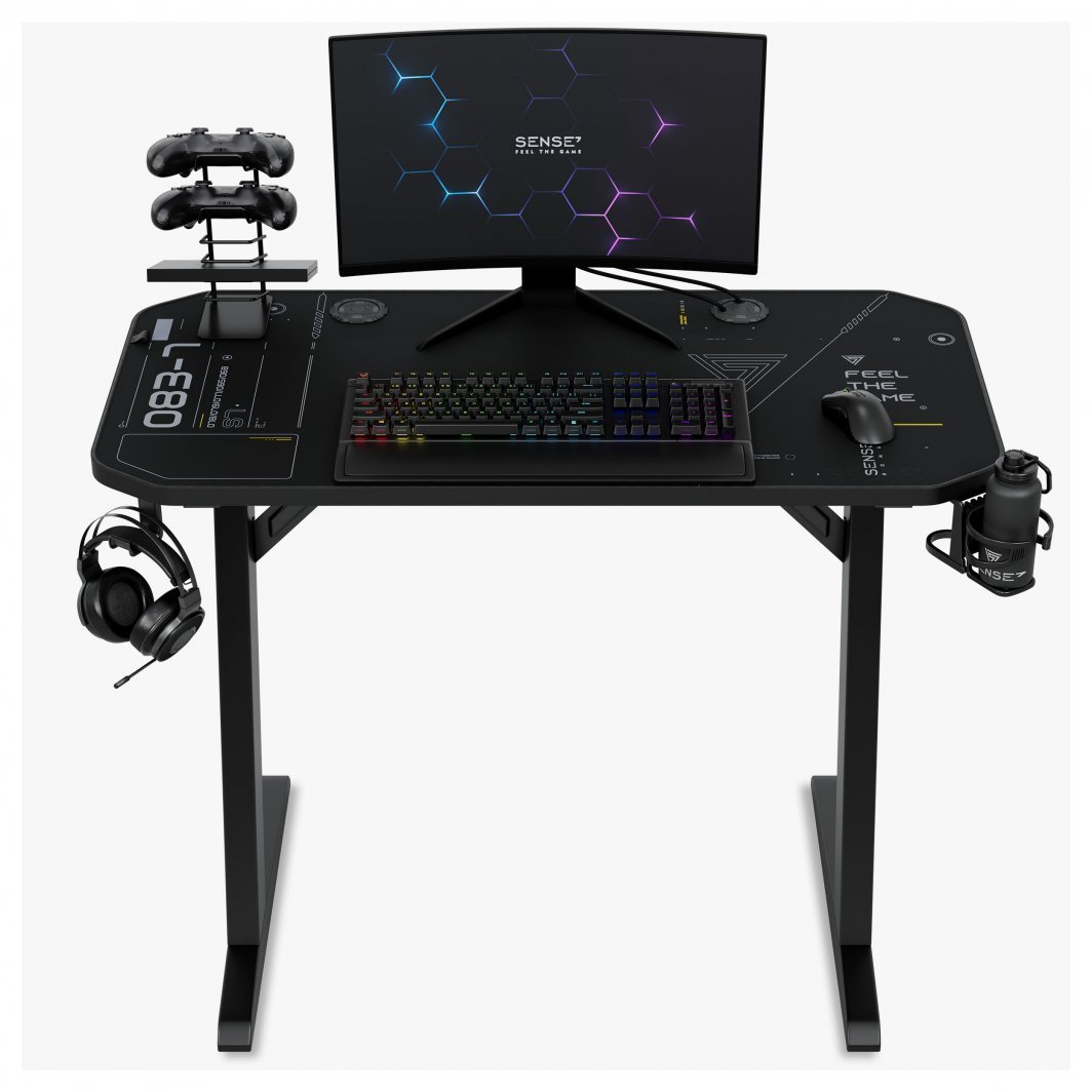 SENSE7 Nomad Cybernetic Table, 100cm x 50cm, Black - Thumbnail 6