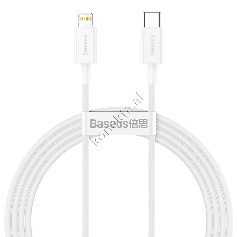 Baseus Superior Series Charging Cable, Type-C to Lightning, 20W, White, 1.5m - Image 1