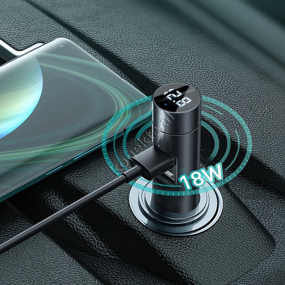 Baseus MP3 Bluetooth Car Charger, 18W Fast Charging - Thumbnail 6