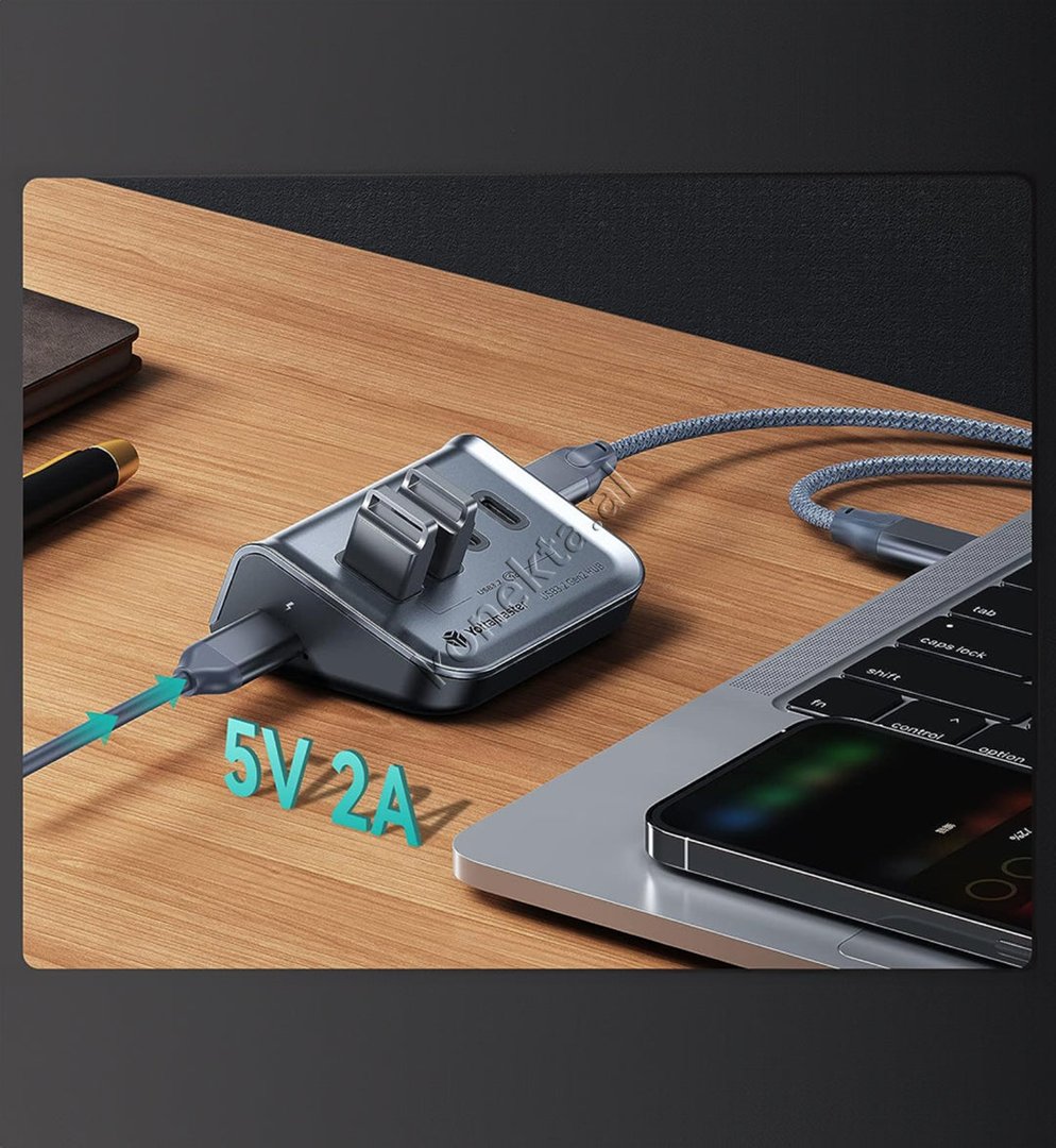 YottaMaster Type-C HUB 10Gbps 4-in-1 with Type-C Cable - Thumbnail 6