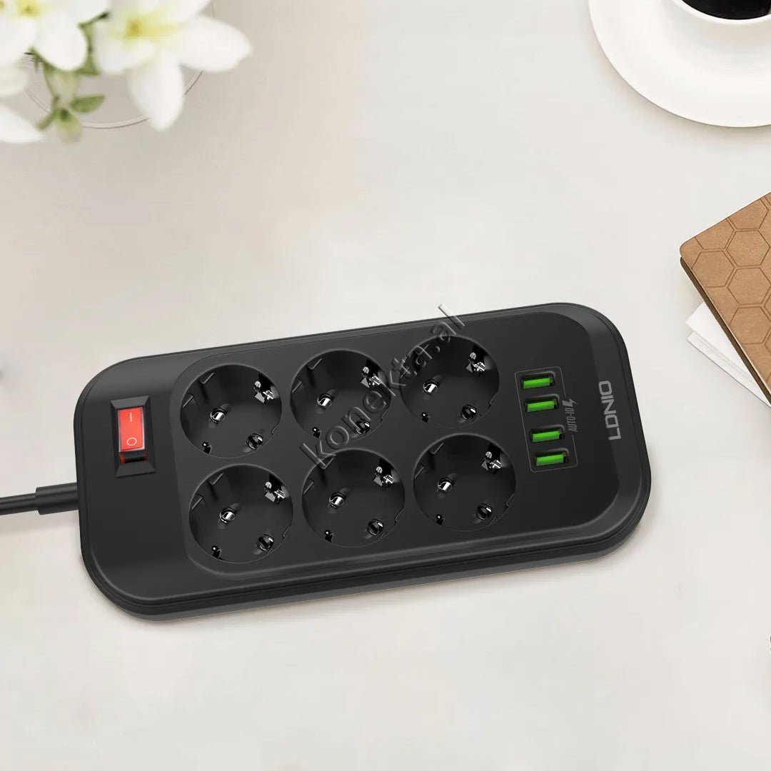 LDNIO SC3604 Power Strip, 6 Sockets, 4 USB Ports, Intelligent Fast Charging - Thumbnail 5