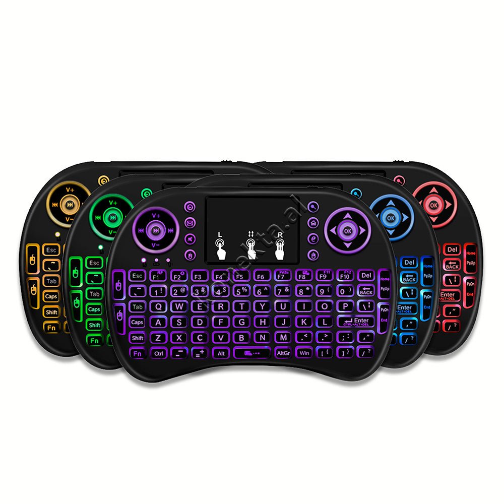Tjetertjeter i8 Wireless Remote Control, Black, RGB Lighting, Keyboard and Mouse Combo - Thumbnail 7