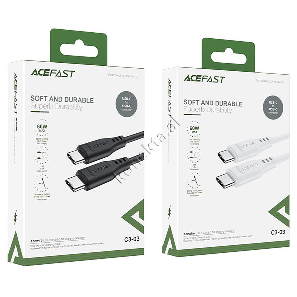 AceFast Type-C to Type-C Cable 60W 1.2m - Thumbnail 2